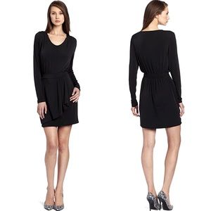Vintage BCBGeneration Black Long Sleeve Dress w/ Drape Skirt